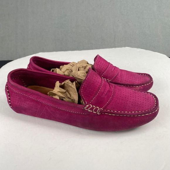 Mercanti Fiorentini Women's‎ size 7.5 B Moc Toe Driving Hot Pink Slip on Loafer - Picture 1 of 14